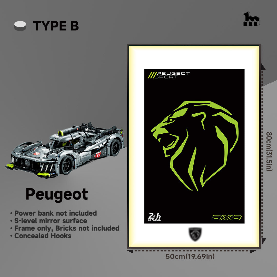 Car Display frame for LEGO® TECHNIC™ Peugeot
