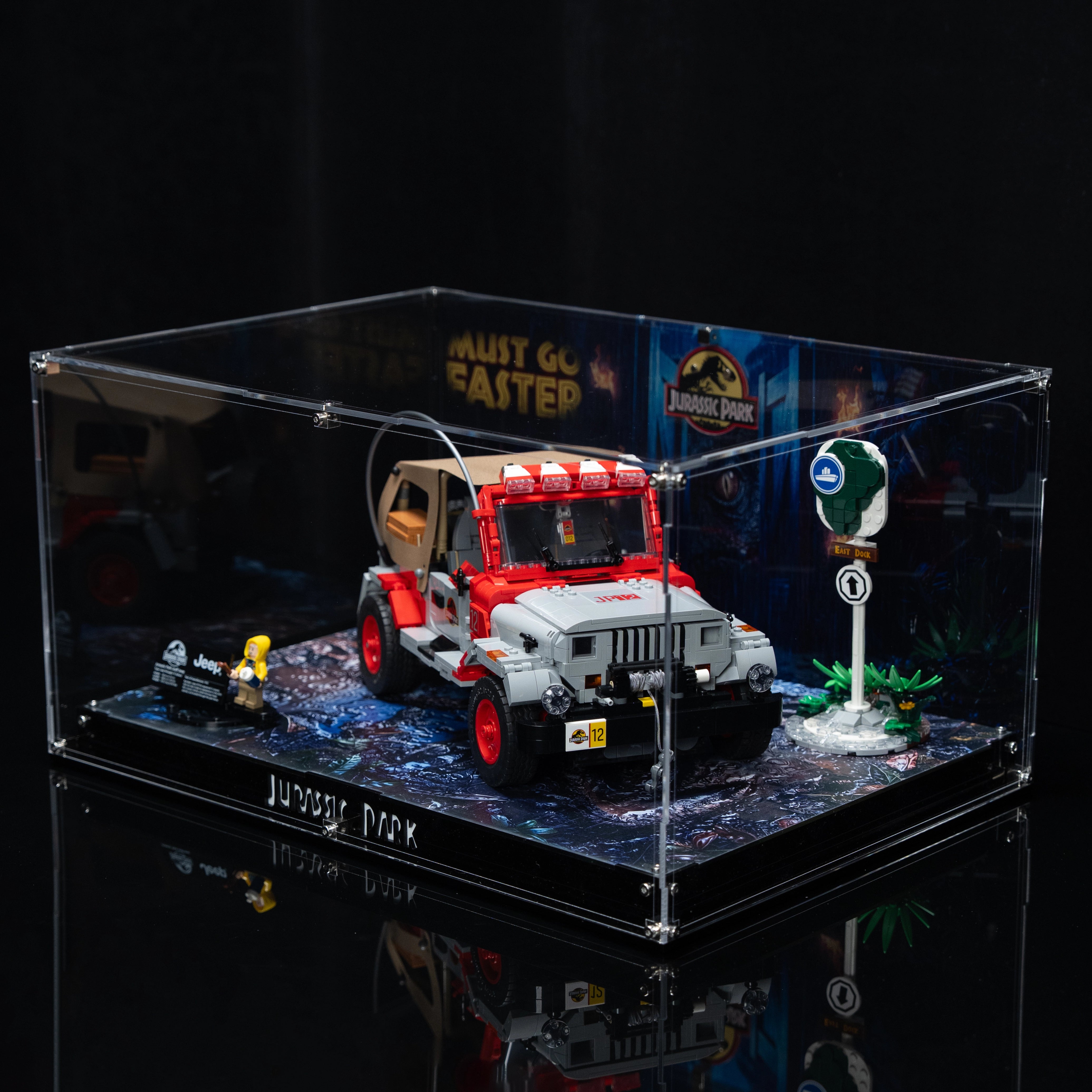 【PREMIUM】 Display Case For LEGO Jurassic World™ 77984 Jurassic Park Jeep® Wrangler