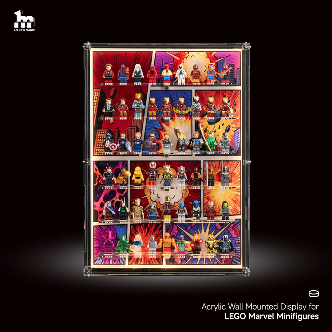 【PREMIUM】 Dust Proof Wall mounted Display Case for lego Marvel Minifigure