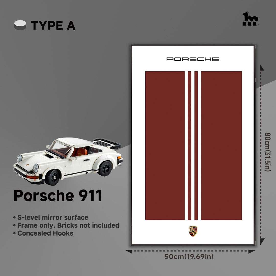 Wall Display Frame for LEGO® ICONS Porsche 911 10295