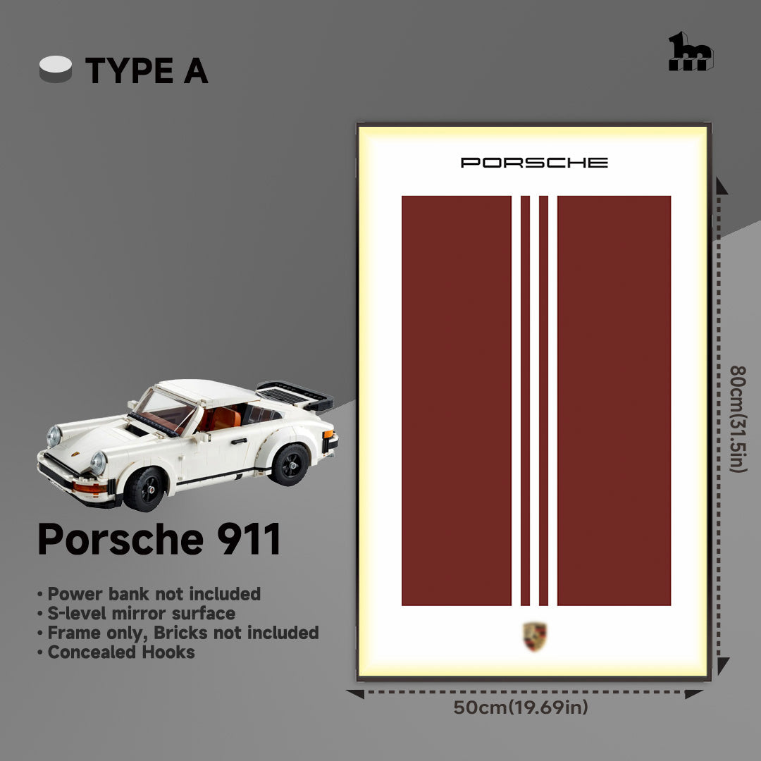 Wall Display Frame for LEGO® ICONS Porsche 911 10295