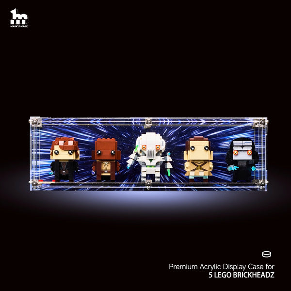 PREMIUM】Display case For 5 LEGO® Star Wars BrickHeadz Super Ultra-hig