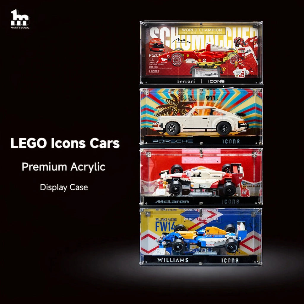 Medium Acrylic Display Case for LEGO® Icons Series Collector Cars