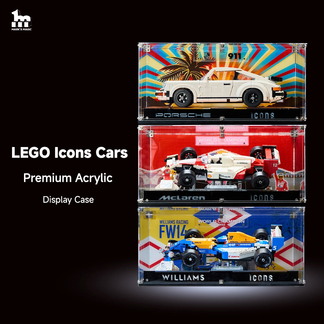 Medium Acrylic Display Case for LEGO® Icons Series Collector Cars