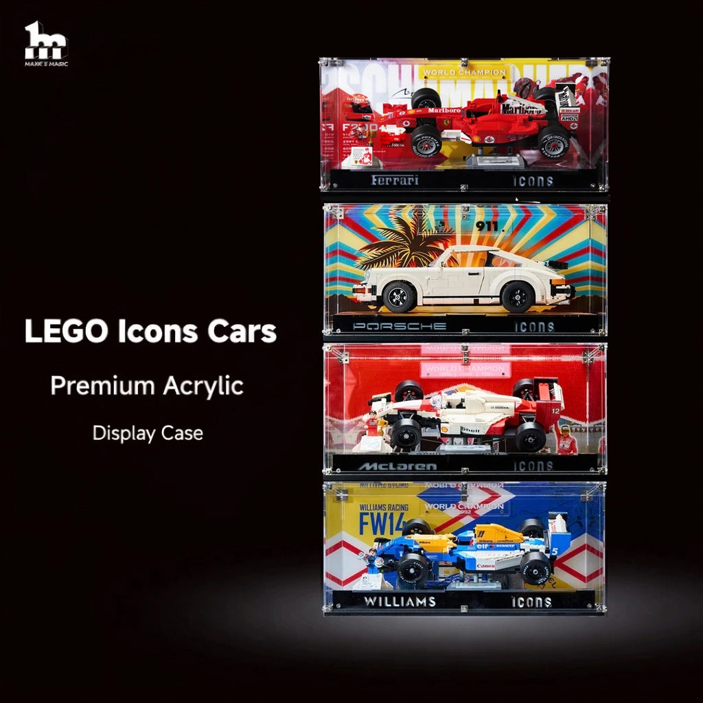 Medium Acrylic Display Case for LEGO® Icons Series Collector Cars