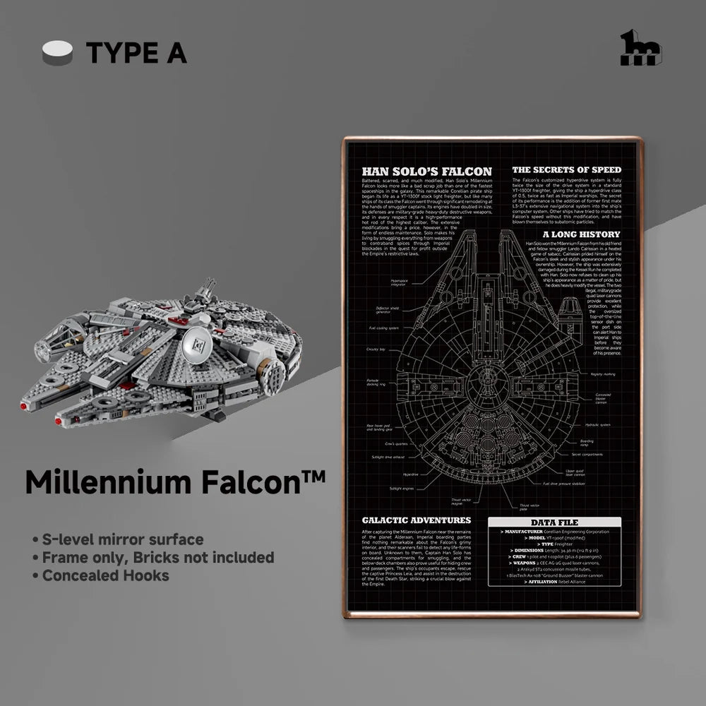 Premium LEGO® Star Wars™ Display Frame Handcrafted Black Walnut Wood