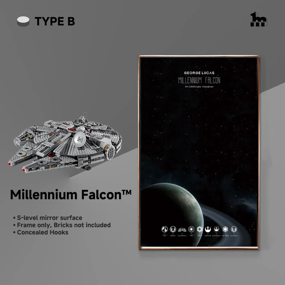 Premium LEGO® Star Wars™ Display Frame Handcrafted Black Walnut Wood