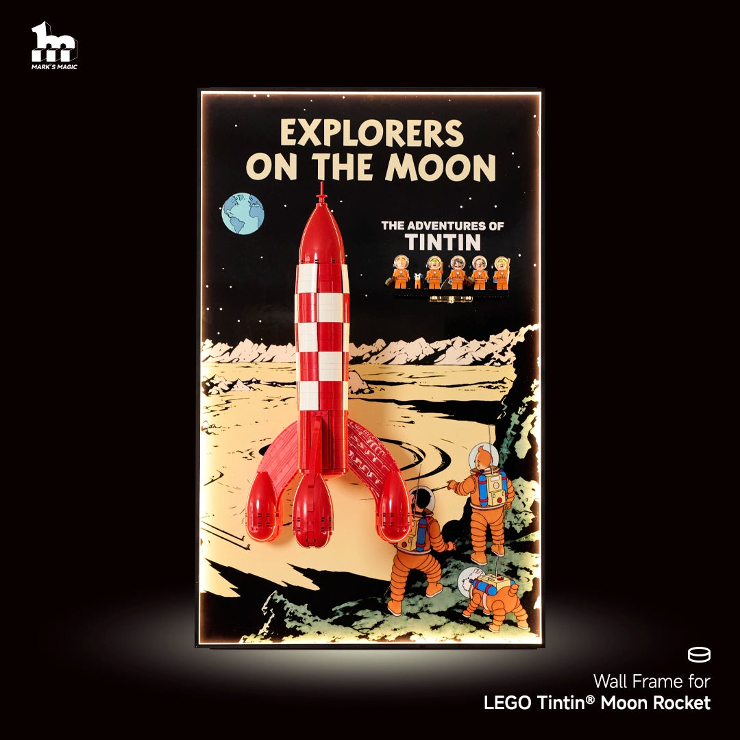 Wall Display Frames For LEGO® Ideas 21367 Tintin® Moon Rocket