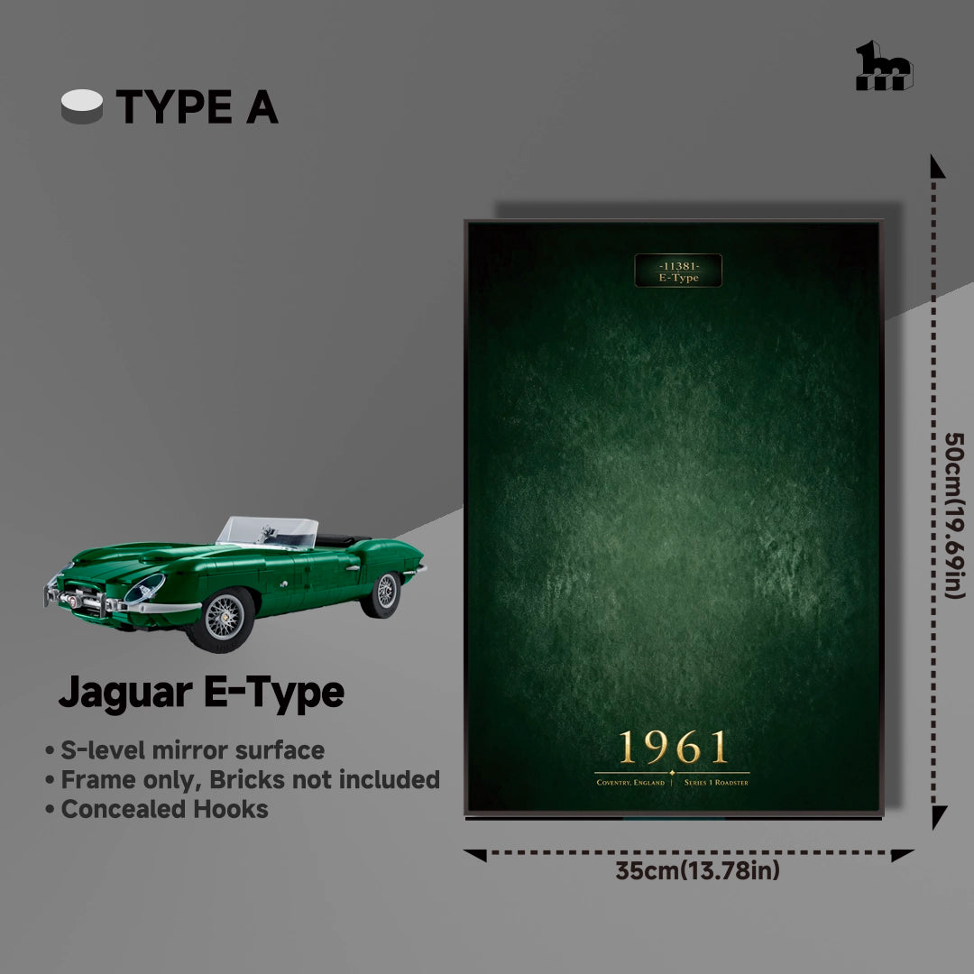 Wall Display Frame For Lego 11381  Icons Jaguar E-Type