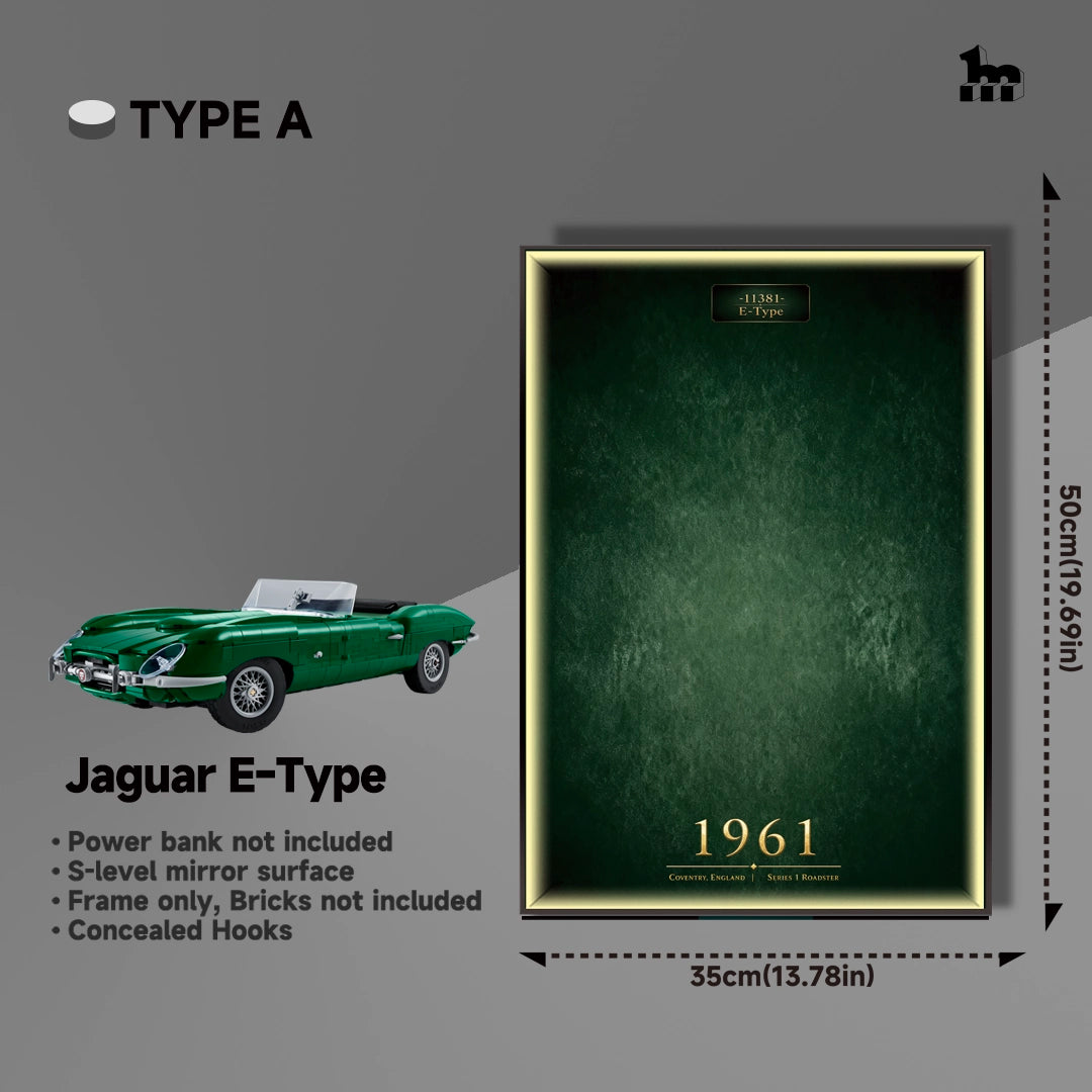 Wall Display Frame For Lego 11381  Icons Jaguar E-Type