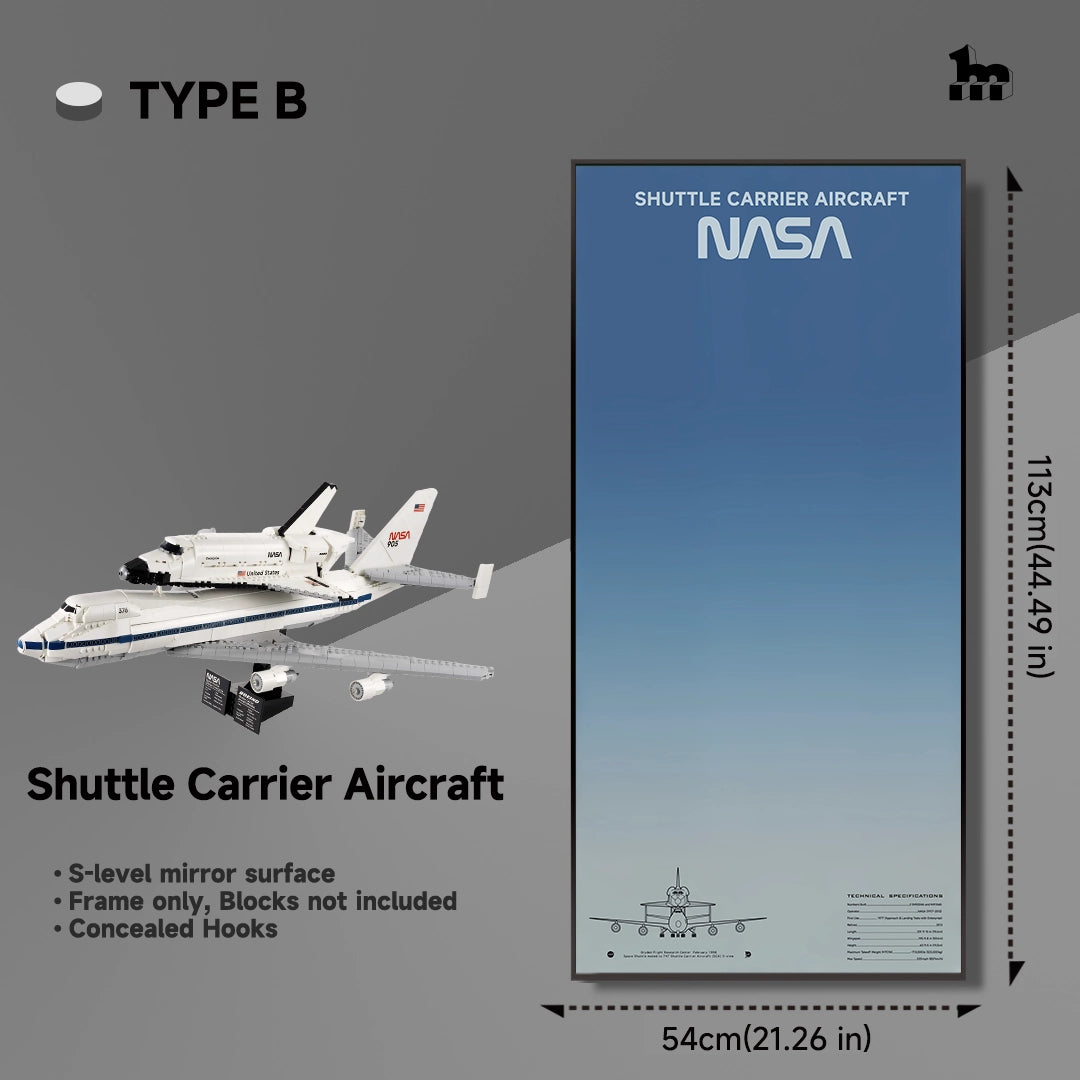 Wall Display Frame for LEGO® ICONS 10360 Shuttle Carrier Aircraft