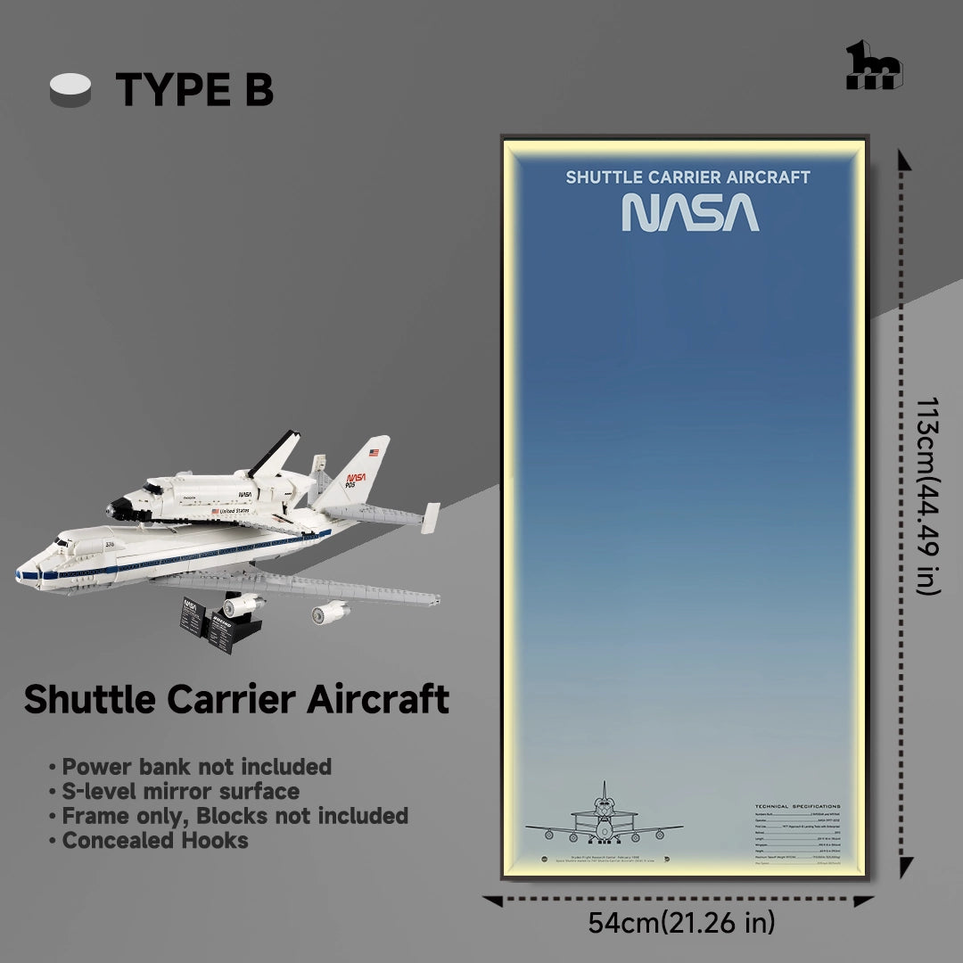 Wall Display Frame for LEGO® ICONS 10360 Shuttle Carrier Aircraft