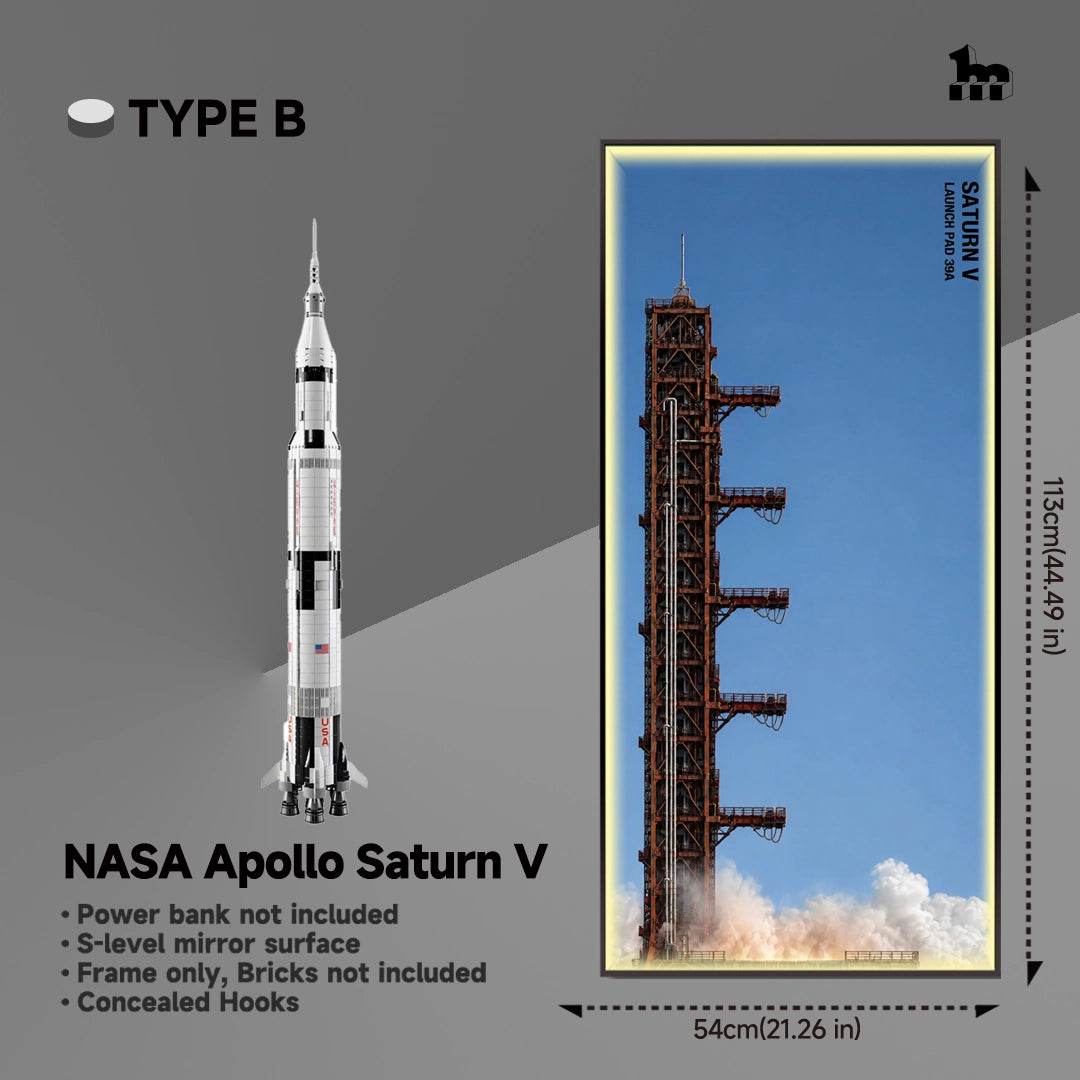 Wall Display Frame for LEGO® Ideas 92176 NASA Apollo Saturn V