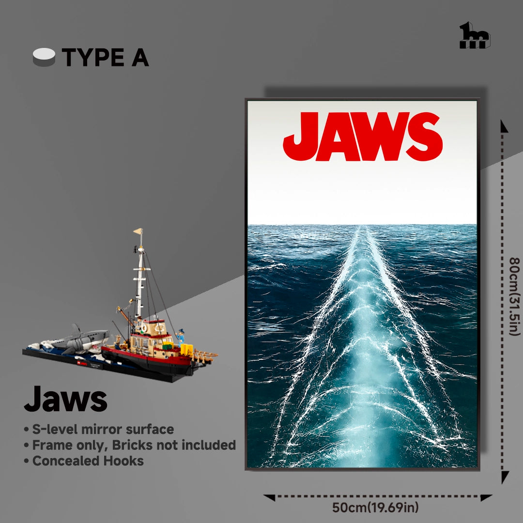Wall Display Frames For LEGO® Ideas 21350 Jaws