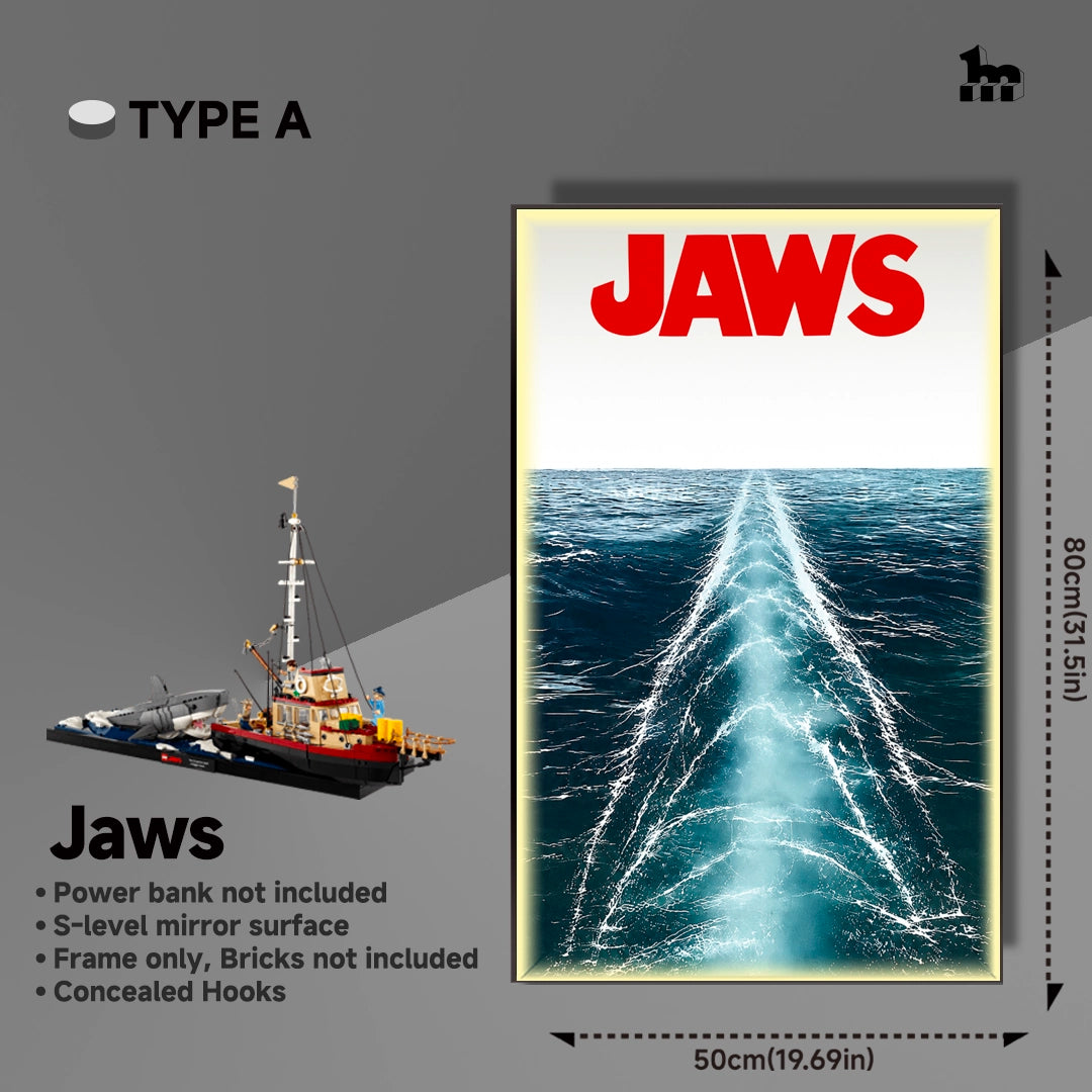 Wall Display Frames For LEGO® Ideas 21350 Jaws