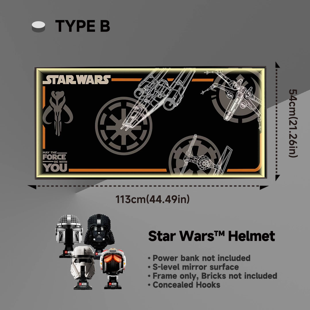 Wall Display frame for LEGO® Star Wars™ Helmet Series
