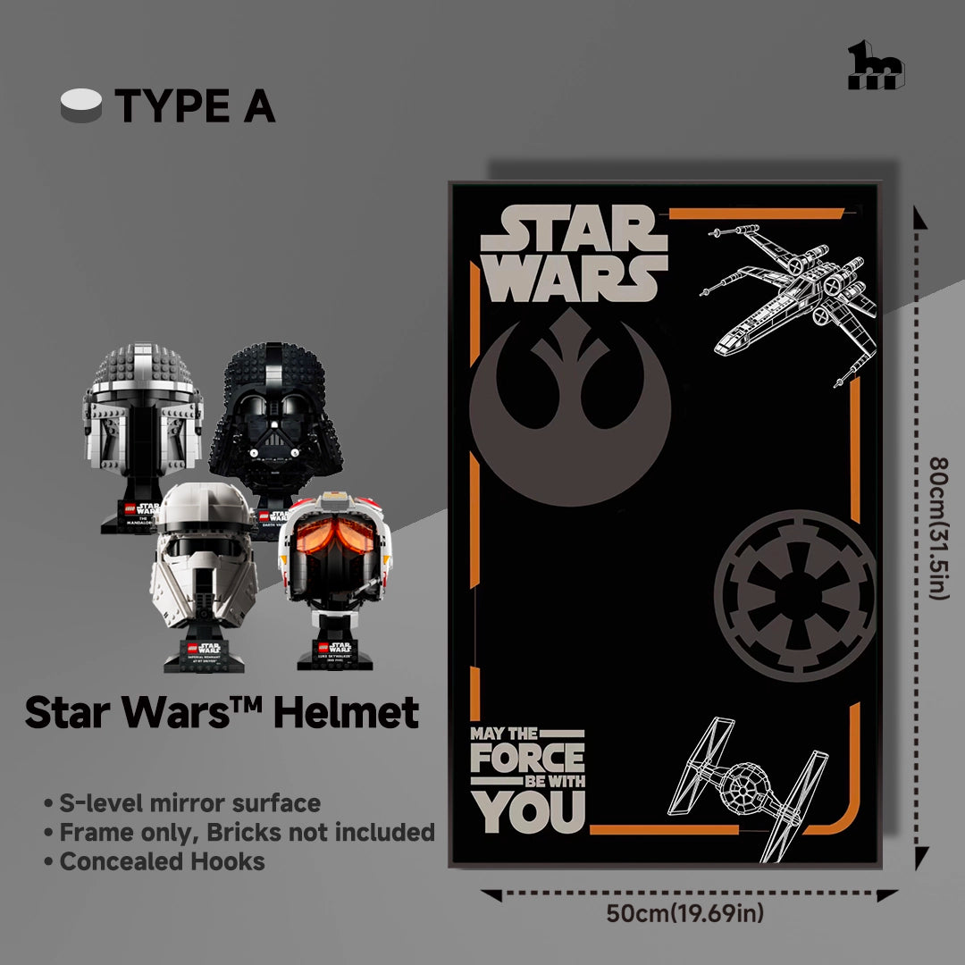 [Individuelle Acrylhalterung enthalten] Wanddisplay-Rahmen für die LEGO® Star Wars™ Helm-Serie