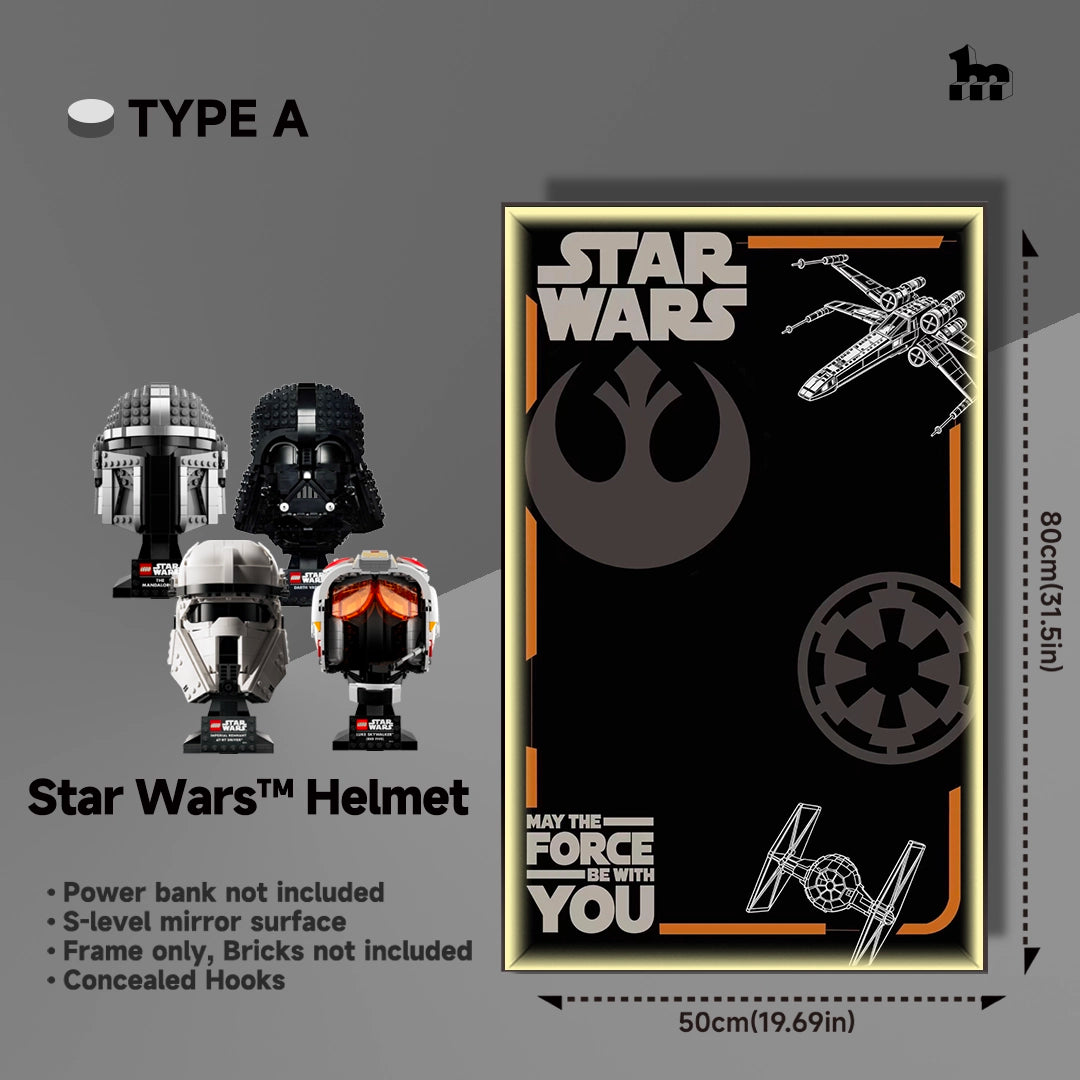 [Individuelle Acrylhalterung enthalten] Wanddisplay-Rahmen für die LEGO® Star Wars™ Helm-Serie