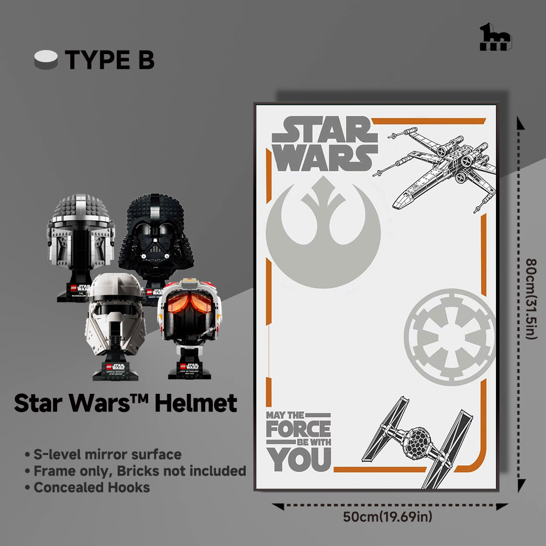 [Individuelle Acrylhalterung enthalten] Wanddisplay-Rahmen für die LEGO® Star Wars™ Helm-Serie