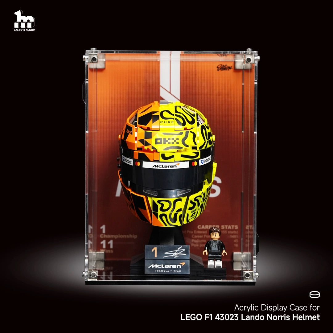 Wall mounted Display Case For LEGO® Editions F1 43023 Lando Norris Helmet
