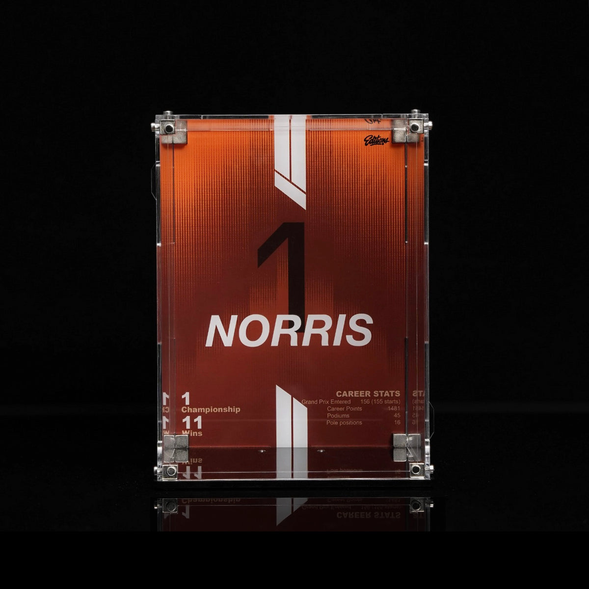 Wall mounted Display Case For LEGO® Editions F1 43023 Lando Norris Helmet
