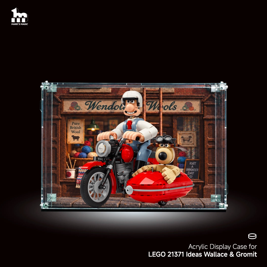 Wall mounted Display Case For LEGO® Ideas 21371 Wallace & Gromit