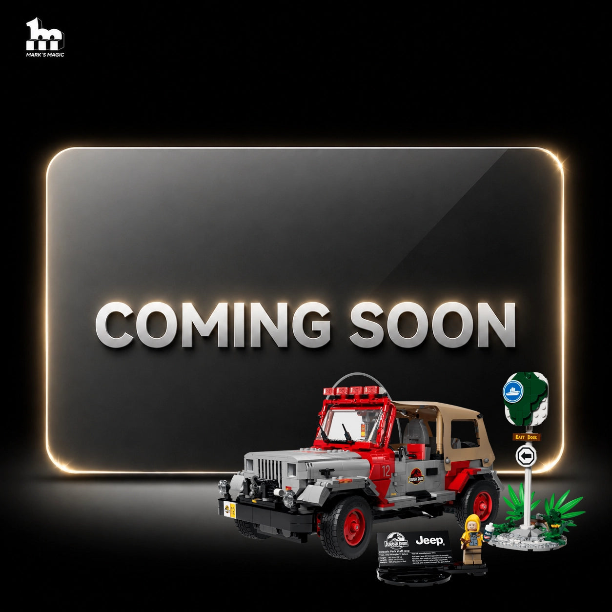 【PREMIUM】 Display Case For LEGO Jurassic World™ 77984 Jurassic Park Jeep® Wrangler