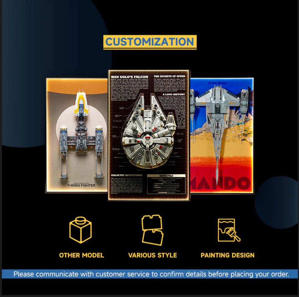 Customization --- Wall Display Frame For LEGO® Star Wars and Mocs