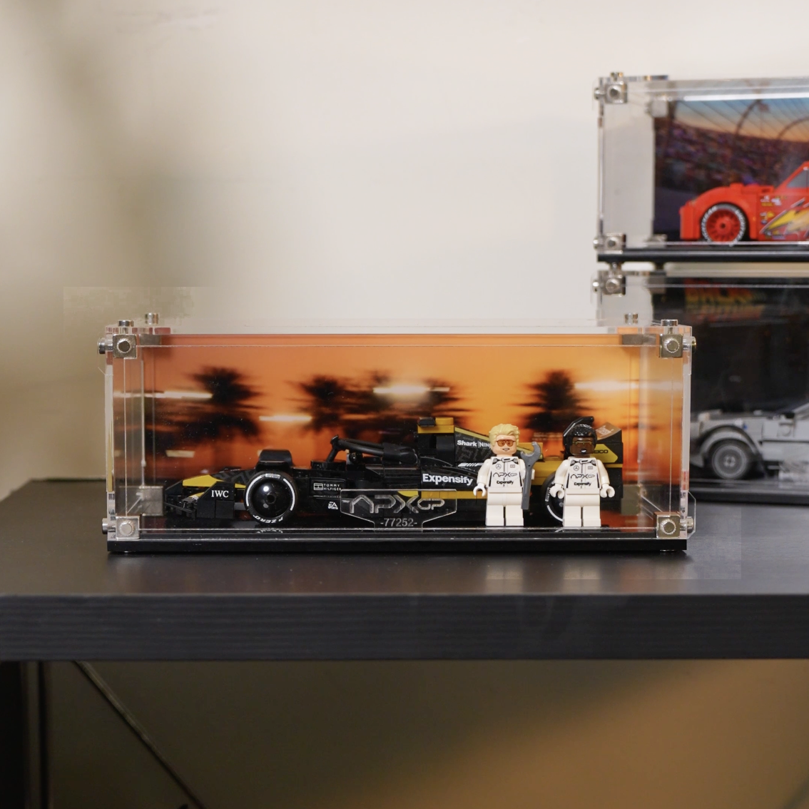 Display case for LEGO® 77252 APXGP Team Race Car from F1® The Movie
