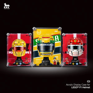 Wall mounted Display Case For LEGO® Editions F1 helmets