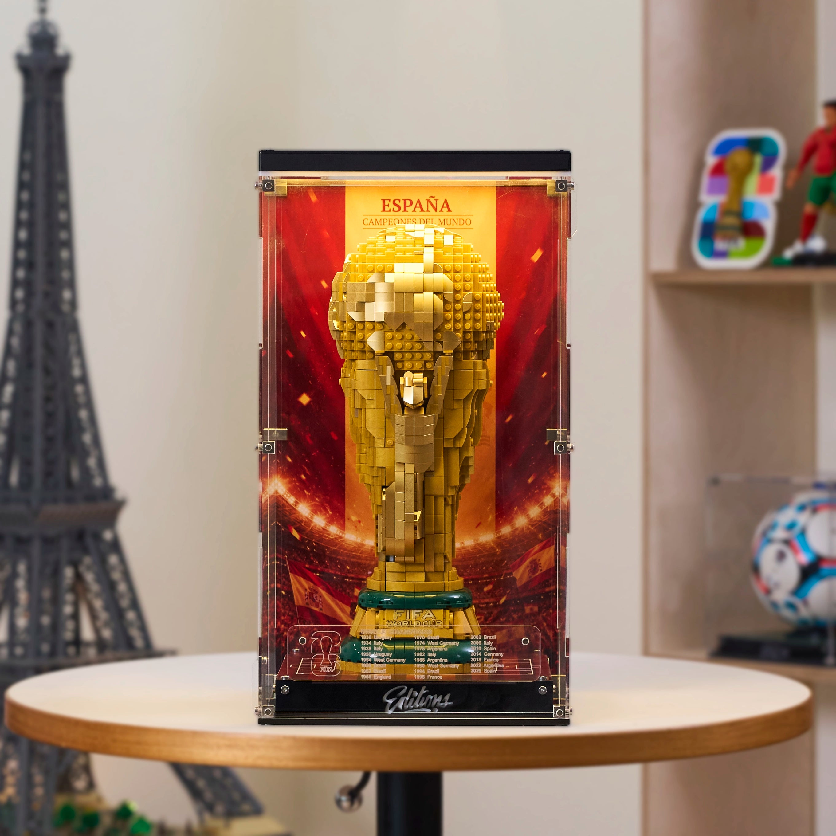 【PREMIUM】 Light Up Display Case For LEGO 2026 FIFA World Cup™ Official Trophy - Champions Edition