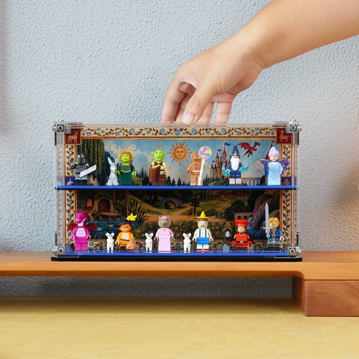 Wall-Mountable Acrylic Display case For LEGO® Minifigures 71053 Shrek Series