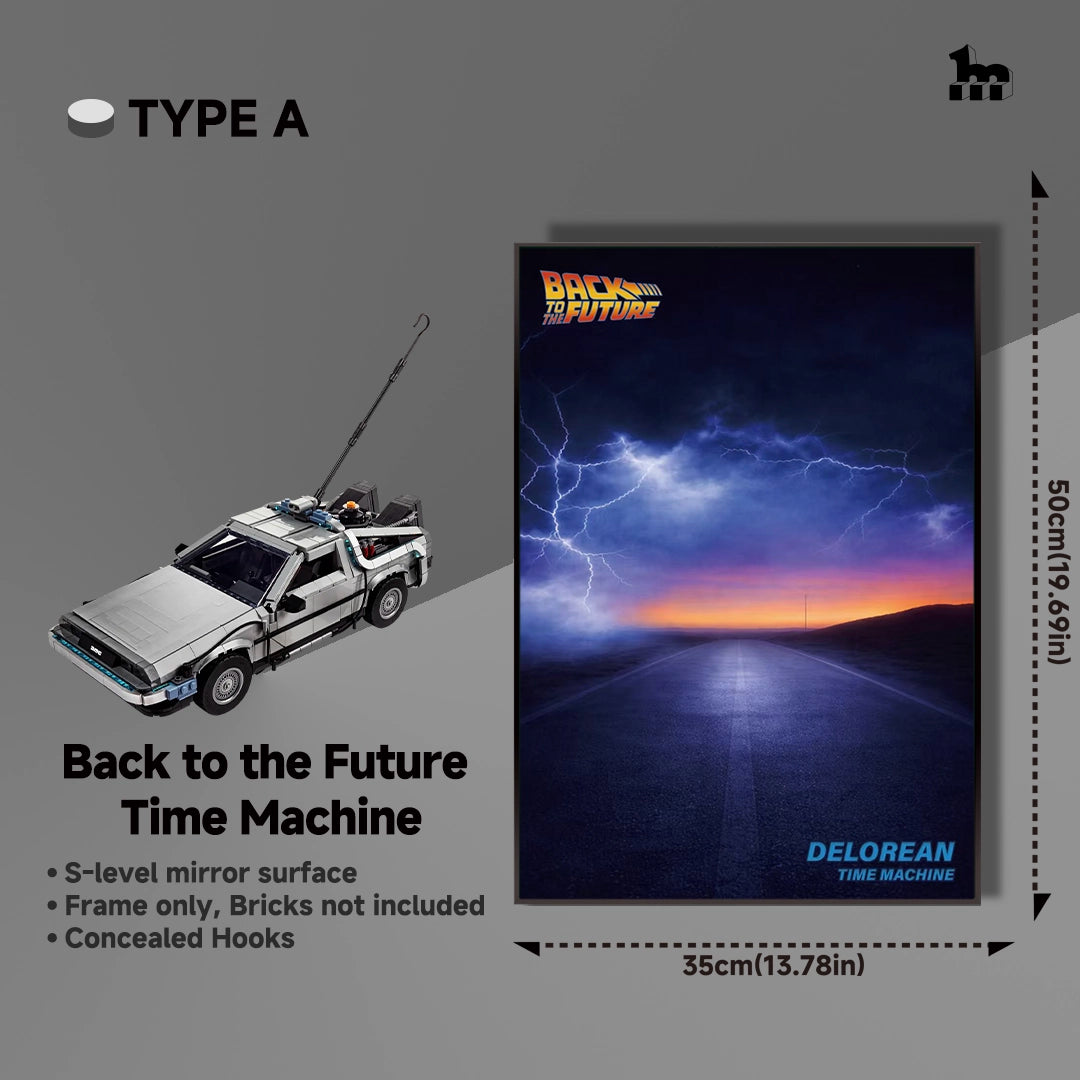 Wall Display frame for LEGO® ICONS™ 10300 Back to the Future Time Machine