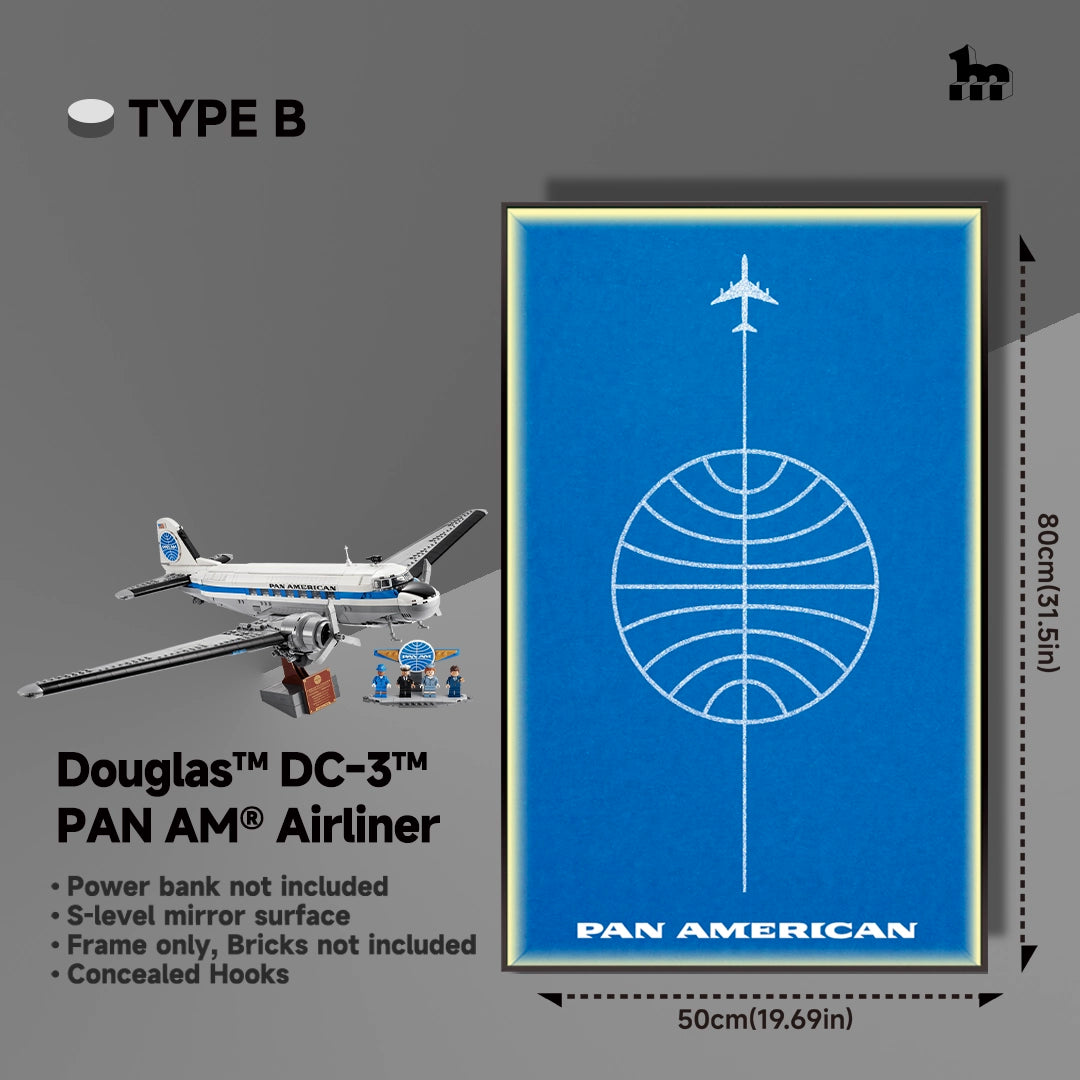 Wall Display Frames For LEGO® Icons  11378  Douglas™ DC-3™ PAN AM® Airliner