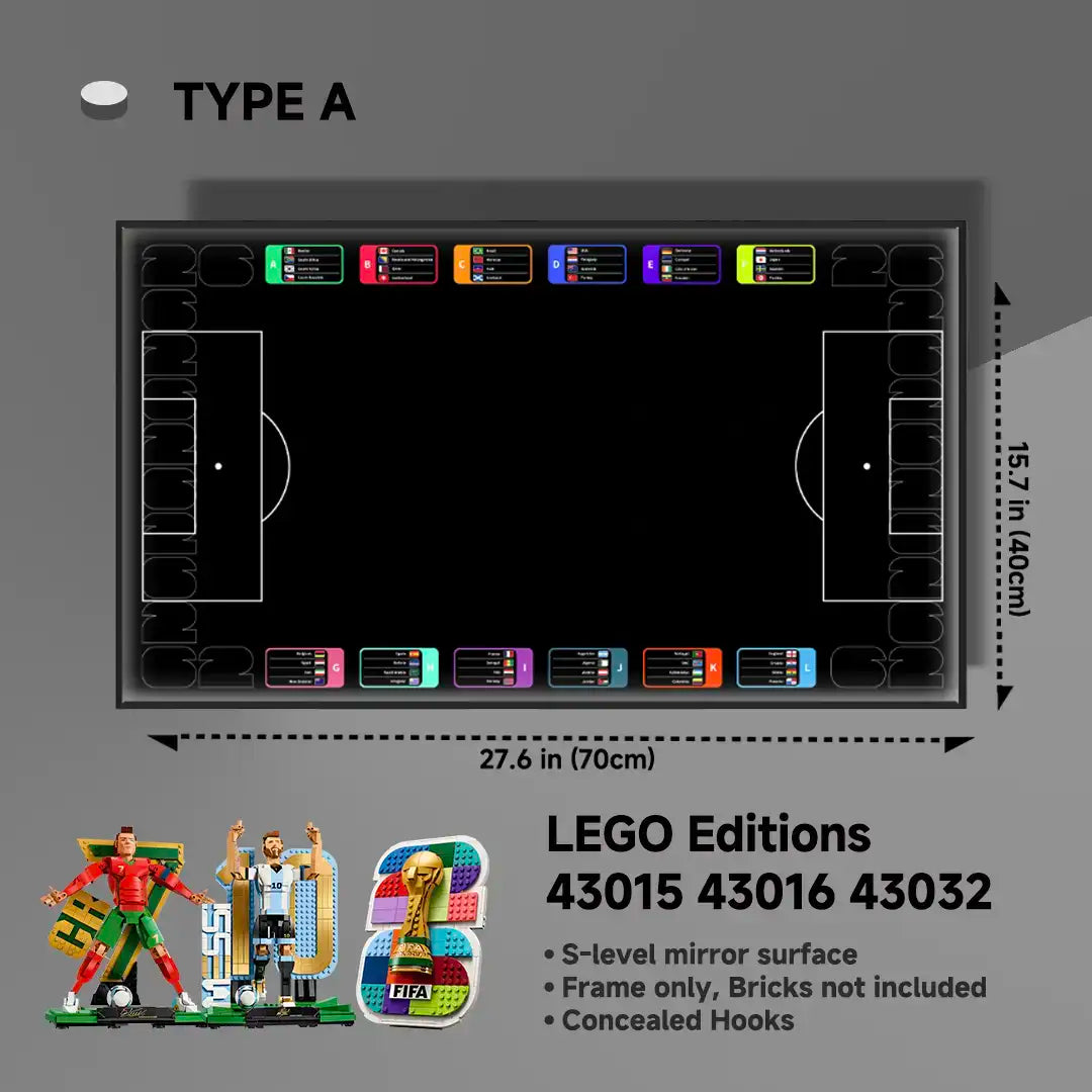 Wall Display Frames For LEGO® Editions Lionel Messi &Cristiano Ronaldo & FIFA World Cup 2026™ Official Emblem 43015 43016 43032