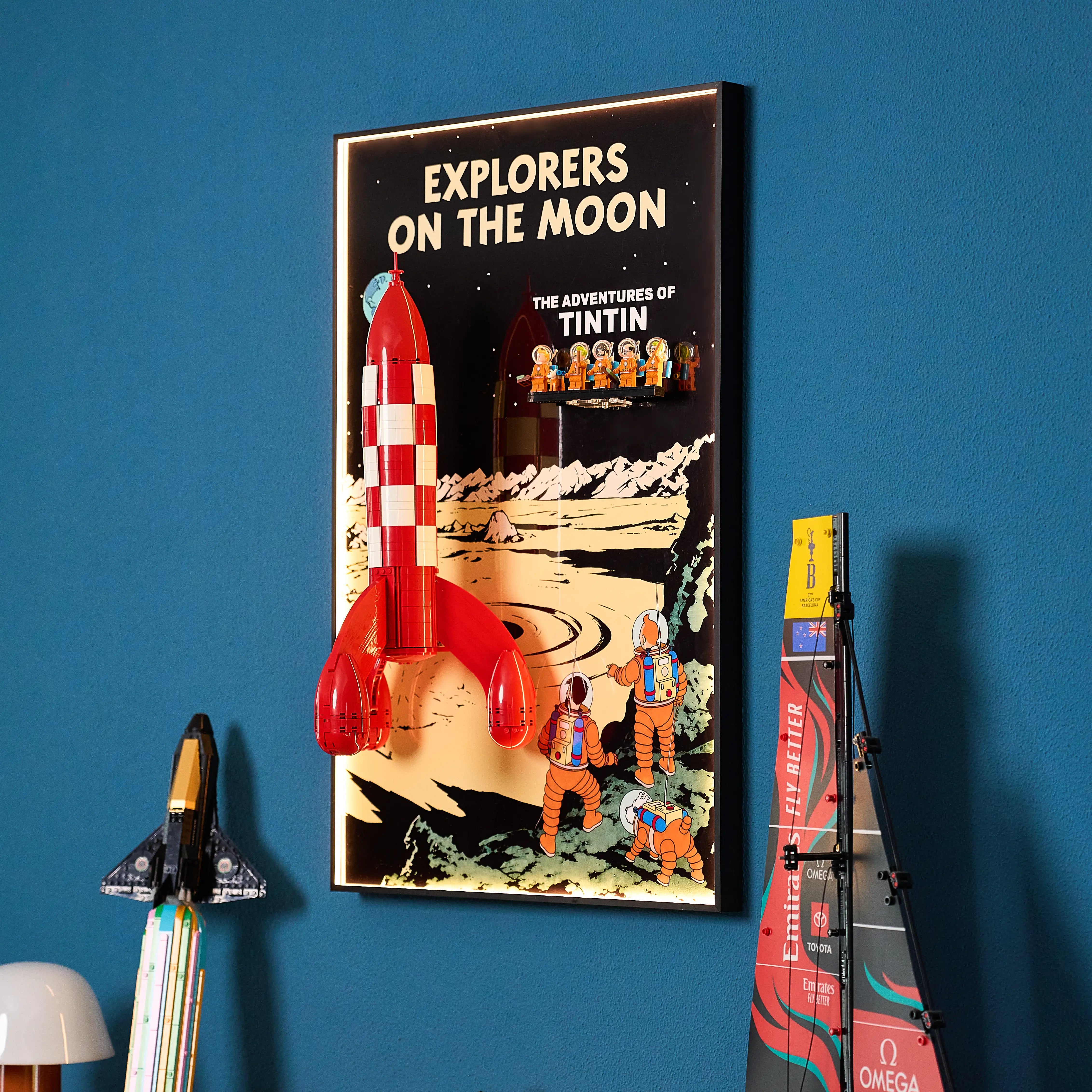 Wall Display Frames For LEGO® Ideas 21367 Tintin® Moon Rocket