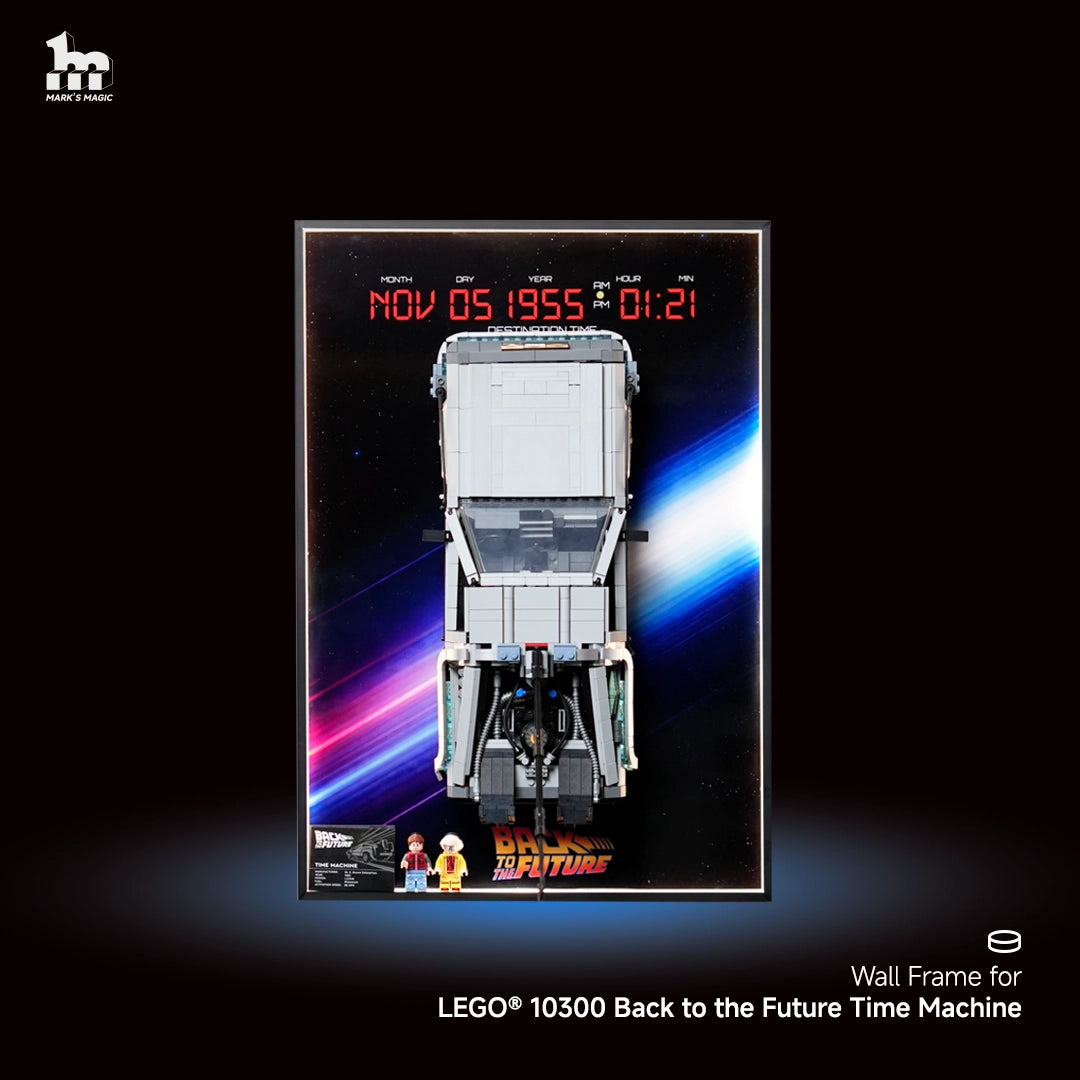 Wall Display frame for LEGO® ICONS™ 10300 Back to the Future Time Mach