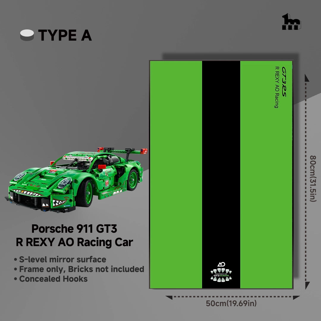 Car Display  Frame For LEGO® 42224 Porsche 911 GT3 R REXY AO Racing Car