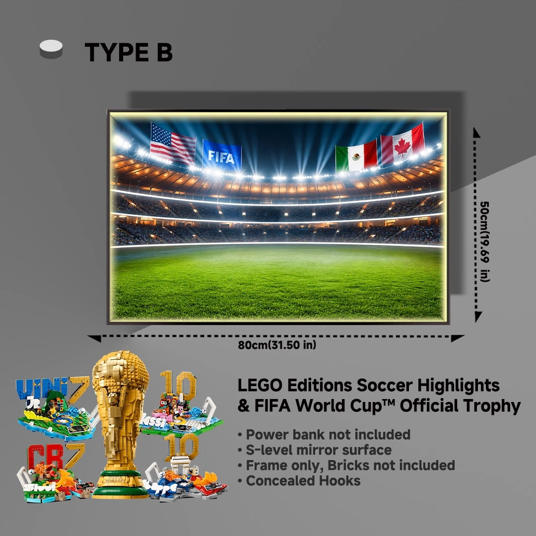 Wall Display Frame For Lego Editions FIFA World Cup & Soccer Highlights 4 sets 43011 & 43027 & 43012 & 43013