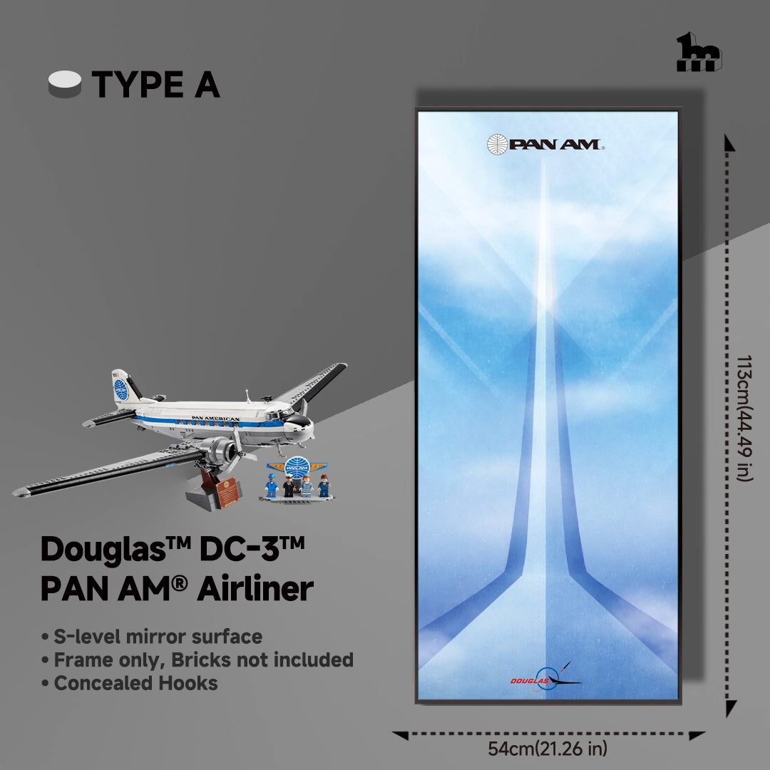Wall Display Frames For LEGO® Icons  11378  Douglas™ DC-3™ PAN AM® Airliner