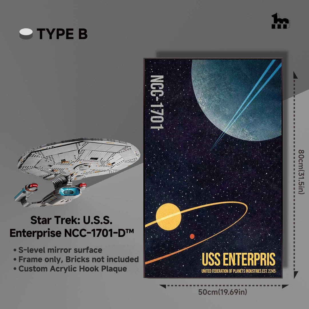 Wall Display frame for LEGO® ICONS 10356 Star Trek: U.S.S. Enterprise NCC-1701-D™