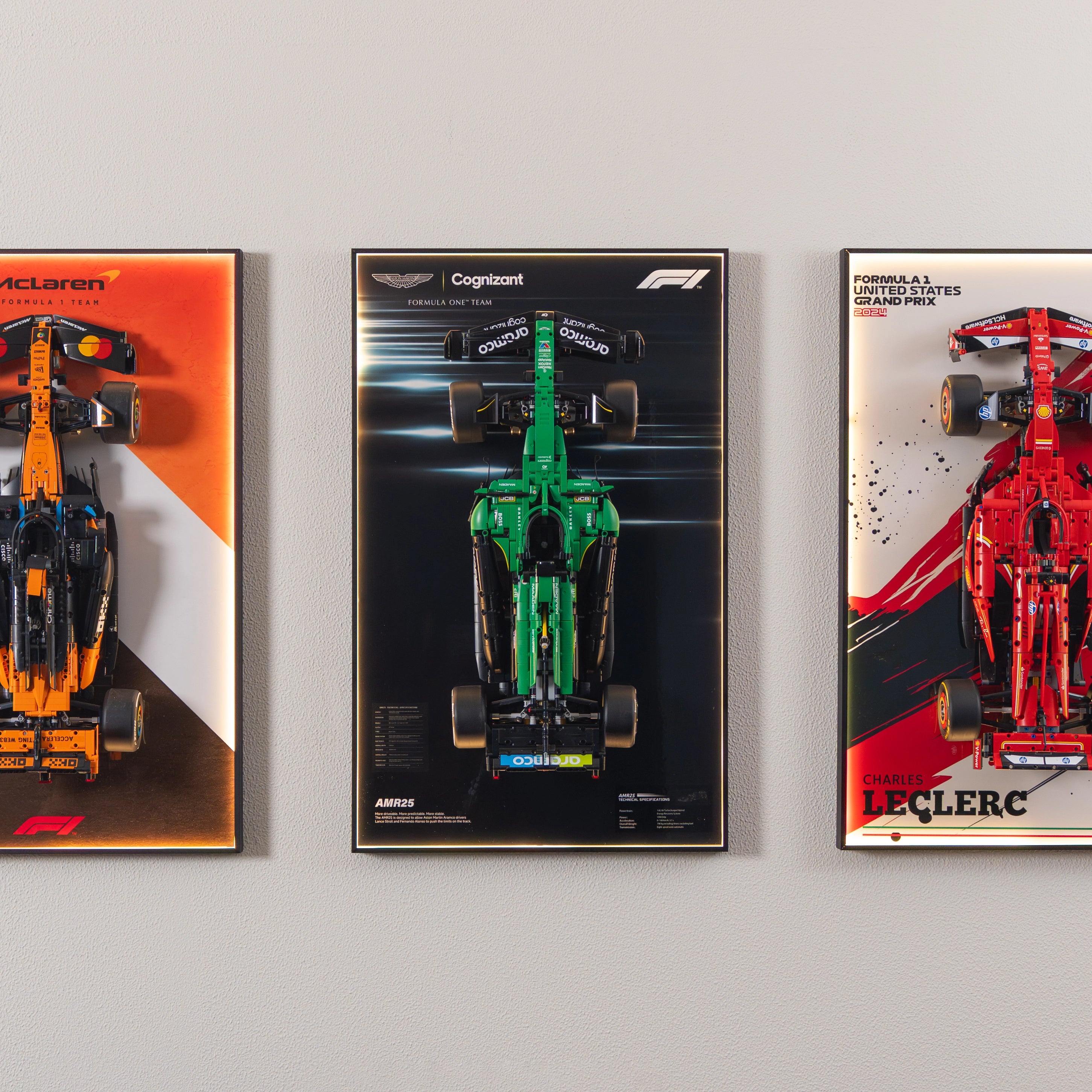 Wall Display Frame For LEGO Technic F1 42240 Aston Martin AMR25