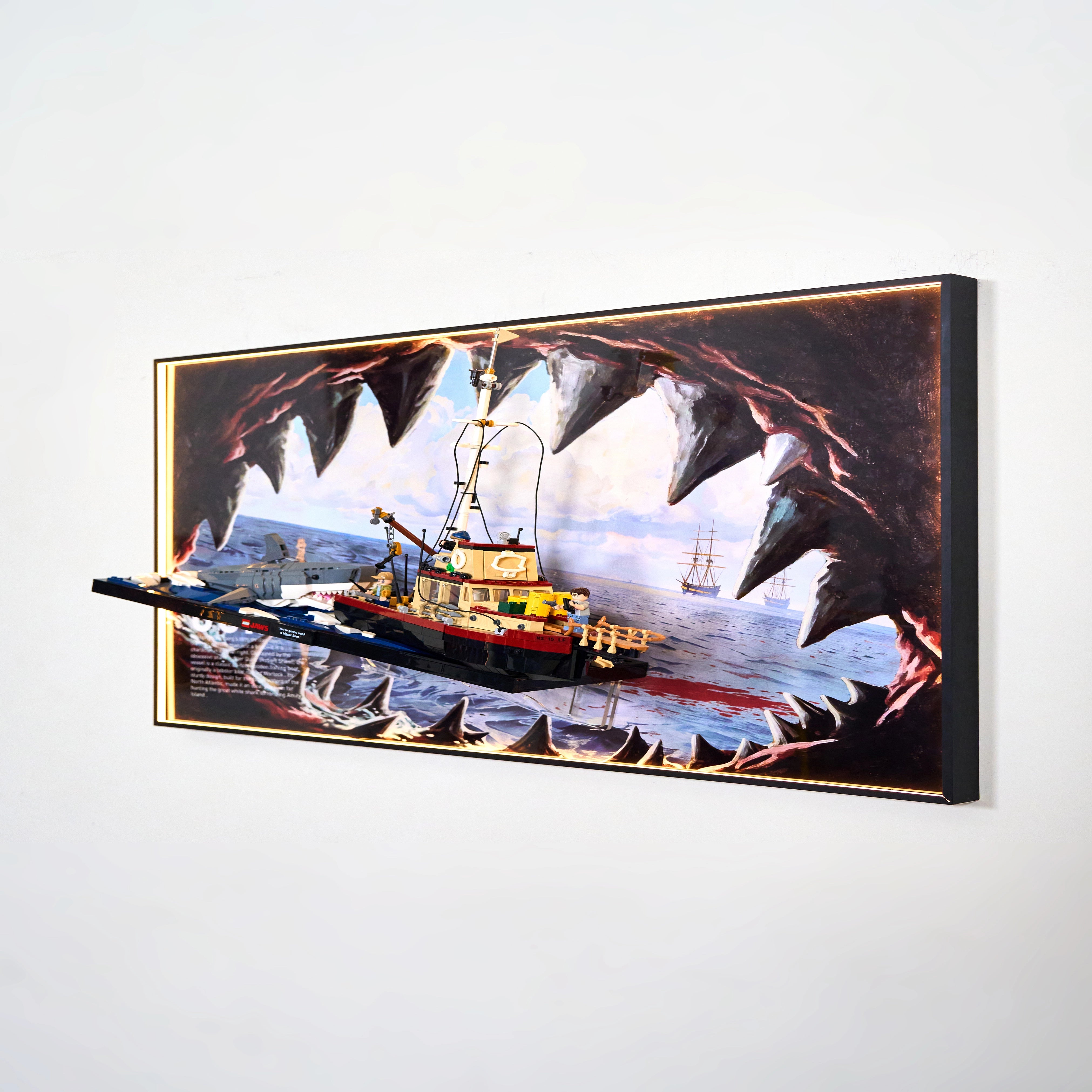 Wall Display Frames For LEGO® Ideas 21350 Jaws