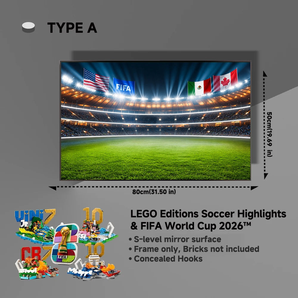 Wall Display Frame For Lego Editions FIFA World Cup & Soccer Highlights 4 sets 43011 & 43027 & 43012 & 43013