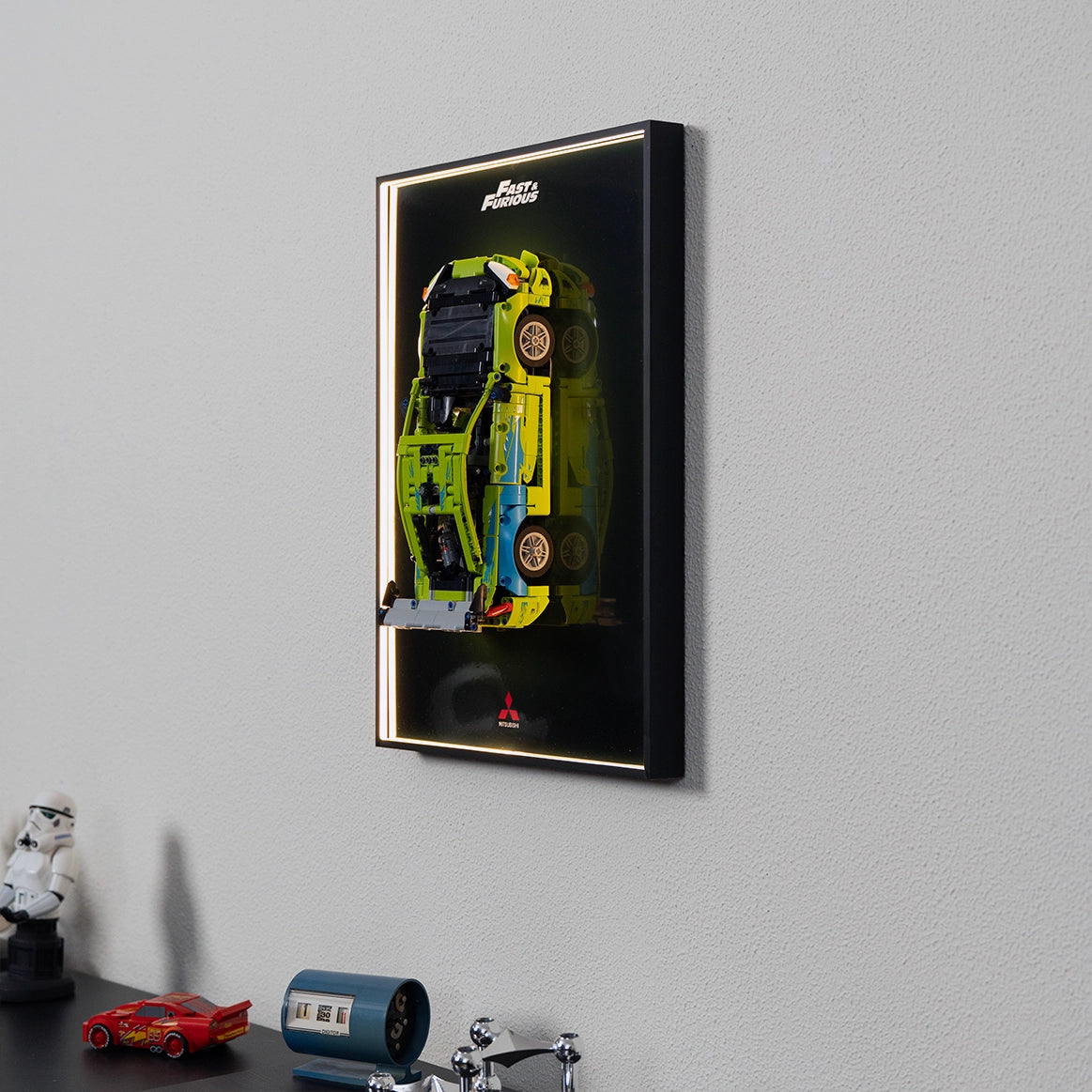 Wall Display Frame For Lego Technic 42229 Fast and Furious Mitsubishi Eclipse Car