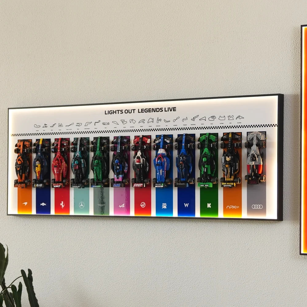 Cadre mural d'exposition pour LEGO® 12x voitures F1® Speed Champions F1