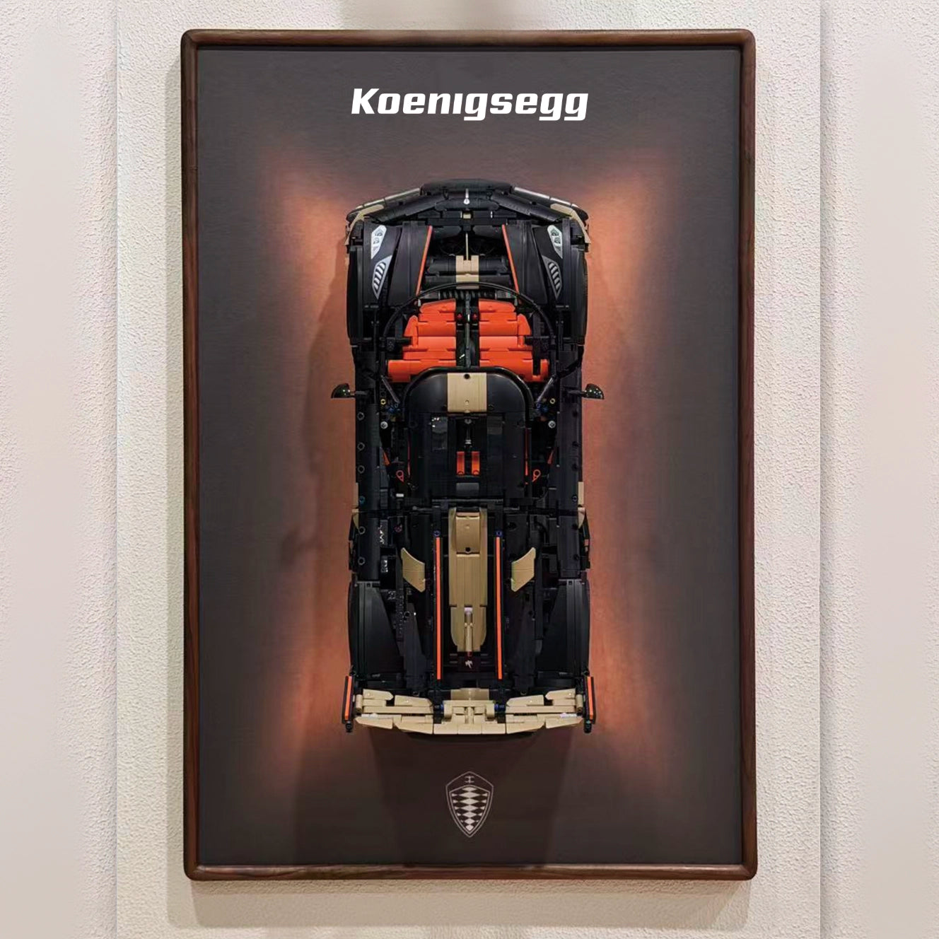 Premium LEGO® Technic™ Display Frame Handcrafted Black Walnut Wood.