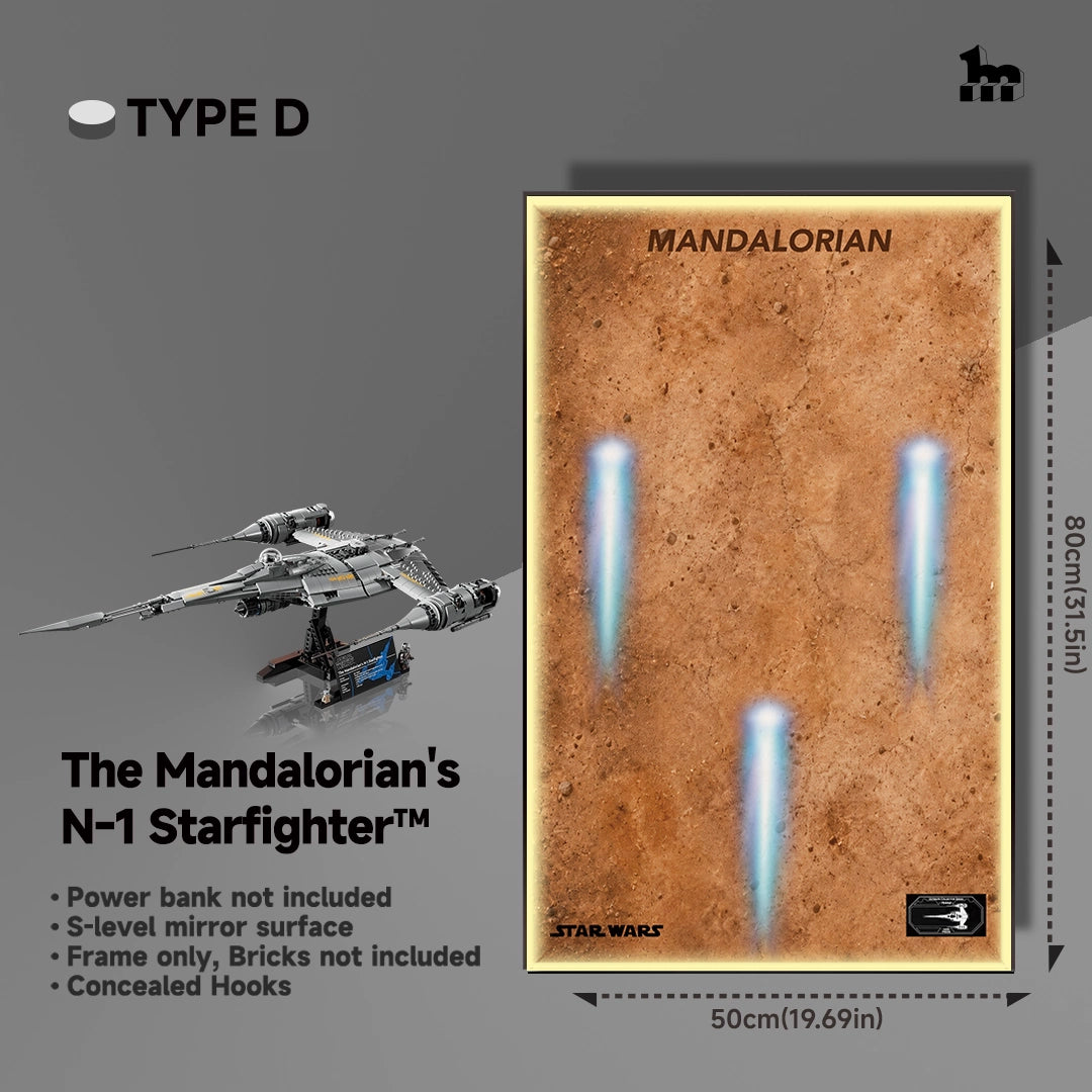 Wall Display frame for LEGO® STAR WARS™ 75442 The Mandalorian's N1 Starfighter™