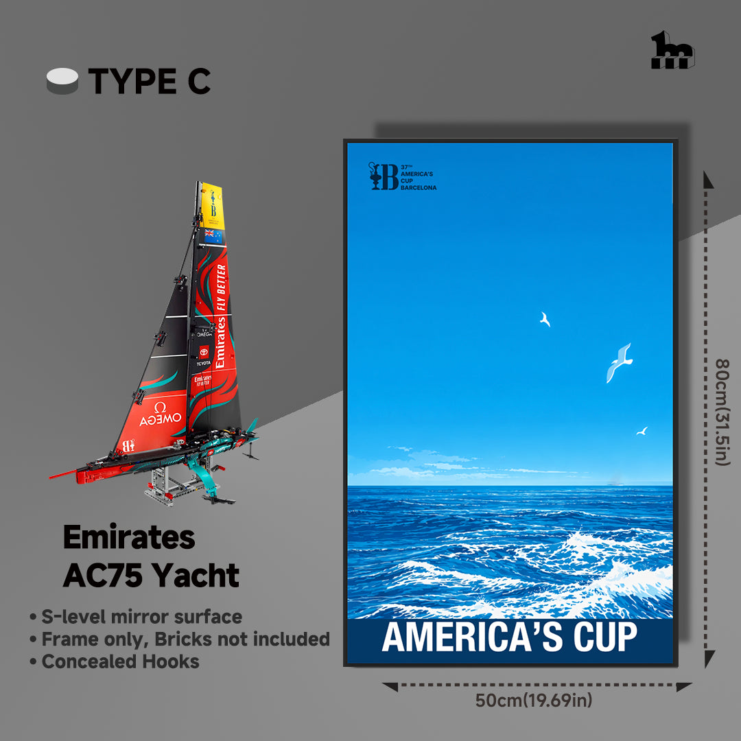 Display frame for LEGO® TECHNIC™ Emirates AC75 Yacht 42174