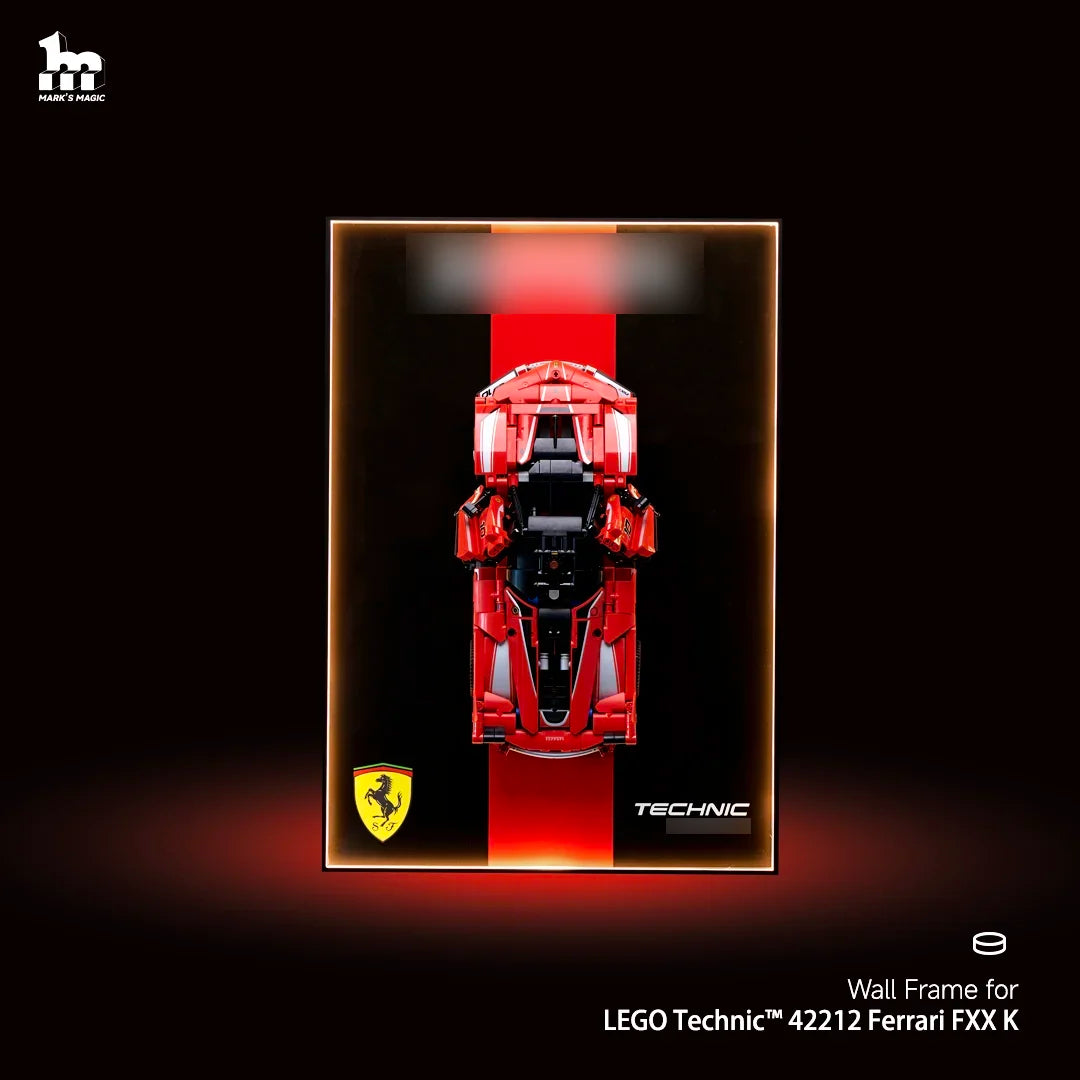 Wall Display frame for LEGO® Technic™ 42212 Ferrari FXX K Mid-Size Car